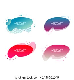 Set of abstract modern fluid graphic elements. Dynamical colored forms and line. Gradient abstract banners with flowing liquid shapes. Template for the design of a logo, flyer or presentation
