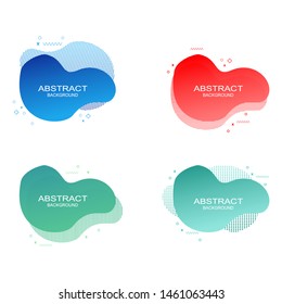 Set of abstract modern fluid graphic elements. Dynamical colored forms and line. Gradient abstract banners with flowing liquid shapes. Template for the design of a logo, flyer or presentation