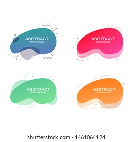 Set of abstract modern fluid graphic elements. Dynamical colored forms and line. Gradient abstract banners with flowing liquid shapes. Template for the design of a logo, flyer or presentation