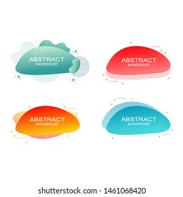 Set of abstract modern fluid graphic elements. Dynamical colored forms and line. Gradient abstract banners with flowing liquid shapes. Template for the design of a logo, flyer or presentation