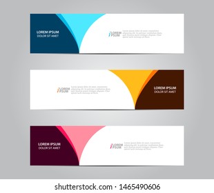 Set of abstract modern geometric banner template design. Vector illustration
