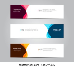 Set of abstract modern geometric banner template design. Vector illustration