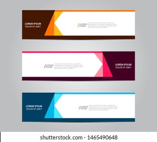 Set of abstract modern geometric banner template design. Vector illustration