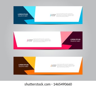 Set of abstract modern geometric banner template design. Vector illustration