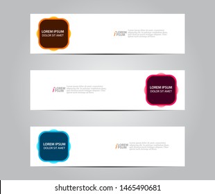 Set of abstract modern geometric banner template design. Vector illustration