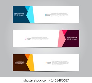 Set of abstract modern geometric banner template design. Vector illustration
