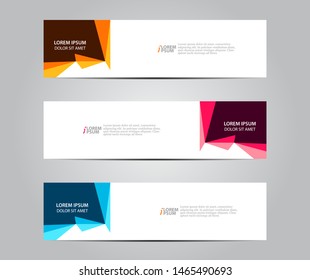 Set of abstract modern geometric banner template design. Vector illustration