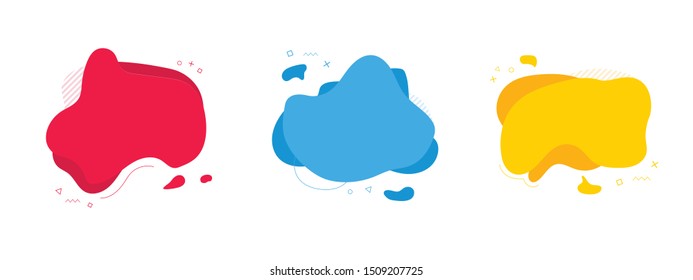 Set of abstract modern geometric graphic element banners. Dynamical colored forms and line with flowing liquid shapes. Template for the design of a logo, flyer or presentation - vector illustration