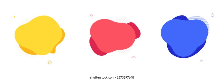 Set of abstract modern geometric graphic element banners. Dynamical colored forms and line with flowing liquid shapes. Template for the design of a logo, flyer or presentation - vector illustration