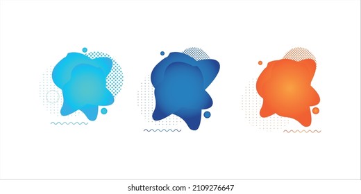 Set of abstract modern geometric graphic element banners. Dynamical colored forms and line with flowing liquid shapes.Template for the design of a logo, flyer or presentation - vector illustration
