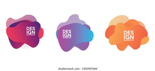 Set of abstract modern graphic banners. Liquid shape colorful elements. Fluid background with Gradient. Template for your design, logo, flyer or presentation