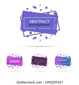 Set of abstract modern graphic design element. Dynamic gradient form and line pattern. Color banner with liquid bubble shape on white background. Vector template for flyer, poster or presentation.