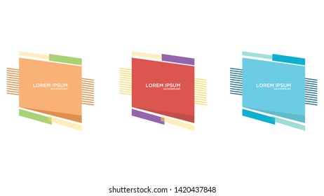 SET ABSTRACT MODERN GRAPHIC ELEMENT. FLAT GEOMETRIC FRAME GRADIENT COLOR TEMPLATE BACKGROUND COLORFUL DESIGN VECTOR