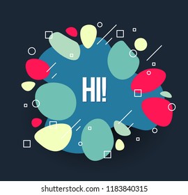 Set of abstract modern graphic elements. Dynamic shapes composition. Gradient colorful shapes.