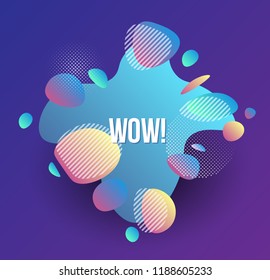 Set of abstract modern graphic elements. Dynamic shapes composition. Gradient colorful shapes.