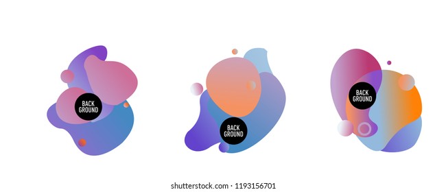 Set of abstract modern graphic elements. Dynamical colored forms and line. Gradient abstract banners with flowing liquid shapes. Template for the design of a logo, flyer or presentation. Vector.
