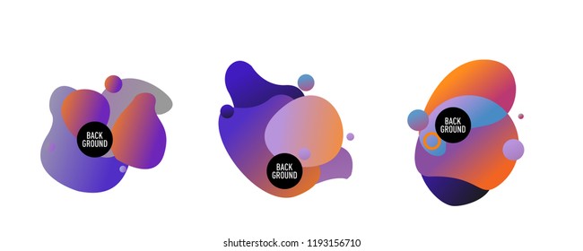 Set of abstract modern graphic elements. Dynamical colored forms and line. Gradient abstract banners with flowing liquid shapes. Template for the design of a logo, flyer or presentation. Vector.
