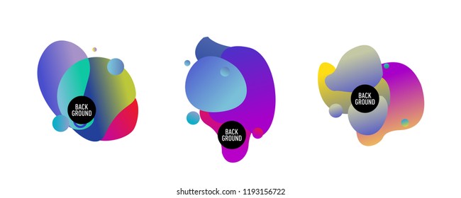 Set of abstract modern graphic elements. Dynamical colored forms and line. Gradient abstract banners with flowing liquid shapes. Template for the design of a logo, flyer or presentation. Vector.