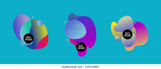 Set of abstract modern graphic elements. Dynamical colored forms and line. Gradient abstract banners with flowing liquid shapes. Template for the design of a logo, flyer or presentation. Vector.