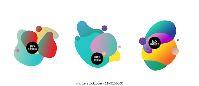 Set of abstract modern graphic elements. Dynamical colored forms and line. Gradient abstract banners with flowing liquid shapes. Template for the design of a logo, flyer or presentation. Vector.