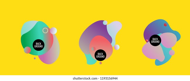 Set of abstract modern graphic elements. Dynamical colored forms and line. Gradient abstract banners with flowing liquid shapes. Template for the design of a logo, flyer or presentation. Vector.