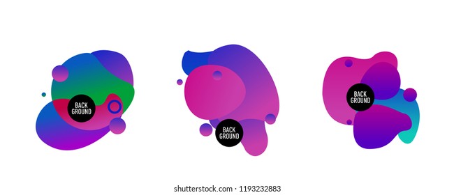 Set of abstract modern graphic elements. Dynamical colored forms and line. Gradient abstract banners with flowing liquid shapes. Template for the design of a logo, flyer or presentation. Vector.
