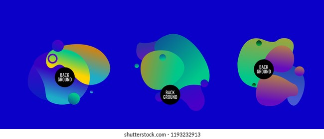 Set of abstract modern graphic elements. Dynamical colored forms and line. Gradient abstract banners with flowing liquid shapes. Template for the design of a logo, flyer or presentation. Vector.