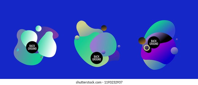 Set of abstract modern graphic elements. Dynamical colored forms and line. Gradient abstract banners with flowing liquid shapes. Template for the design of a logo, flyer or presentation. Vector.