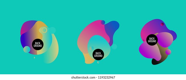 Set of abstract modern graphic elements. Dynamical colored forms and line. Gradient abstract banners with flowing liquid shapes. Template for the design of a logo, flyer or presentation. Vector.