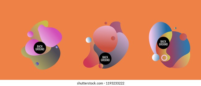 Set of abstract modern graphic elements. Dynamical colored forms and line. Gradient abstract banners with flowing liquid shapes. Template for the design of a logo, flyer or presentation. Vector.