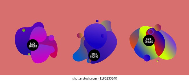 Set of abstract modern graphic elements. Dynamical colored forms and line. Gradient abstract banners with flowing liquid shapes. Template for the design of a logo, flyer or presentation. Vector.