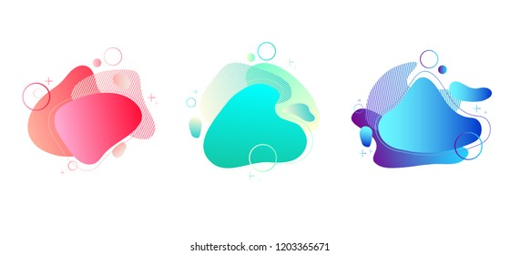 	
Set of abstract modern graphic elements. Dynamical colored forms and line. Gradient abstract banners with flowing liquid shapes.