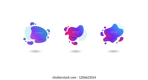Set of abstract modern graphic elements. Dynamical colored forms and line. Gradient abstract banners with flowing liquid shapes.Template for flyer or presentation. Vector 