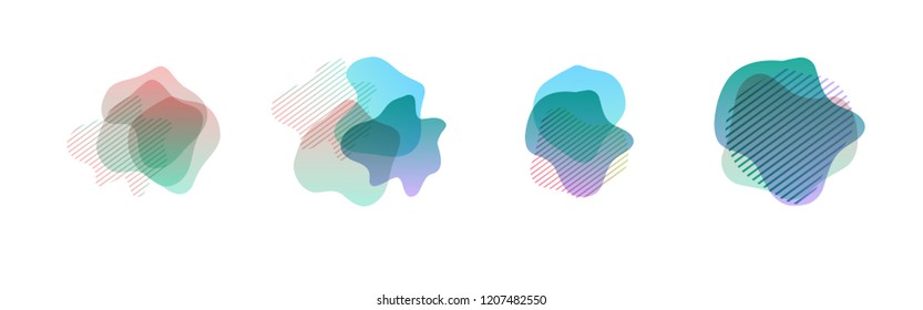 Set of abstract modern graphic elements. Dynamical colored forms and line. Gradient abstract banners with flowing liquid shapes. Template for the design of a logo, flyer or presentation. Vector.
