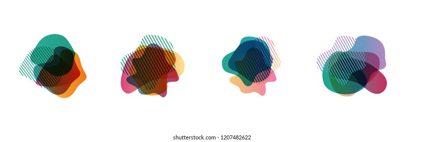Set of abstract modern graphic elements. Dynamical colored forms and line. Gradient abstract banners with flowing liquid shapes. Template for the design of a logo, flyer or presentation. Vector.