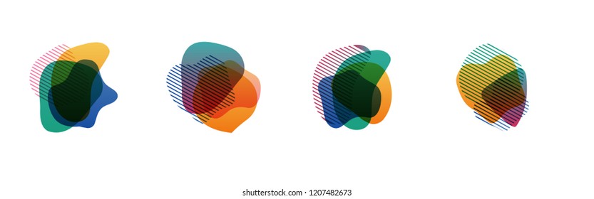 Set of abstract modern graphic elements. Dynamical colored forms and line. Gradient abstract banners with flowing liquid shapes. Template for the design of a logo, flyer or presentation. Vector.