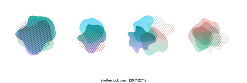 Set of abstract modern graphic elements. Dynamical colored forms and line. Gradient abstract banners with flowing liquid shapes. Template for the design of a logo, flyer or presentation. Vector.