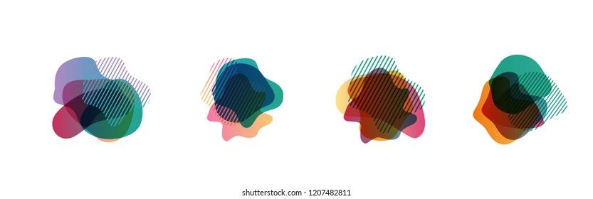 Set of abstract modern graphic elements. Dynamical colored forms and line. Gradient abstract banners with flowing liquid shapes. Template for the design of a logo, flyer or presentation. Vector.