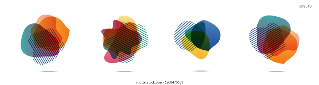 
Set of abstract modern graphic elements. Dynamical colored forms and line. Gradient abstract banners with flowing liquid shapes. Template for the design of a logo, flyer or presentation. Vector.