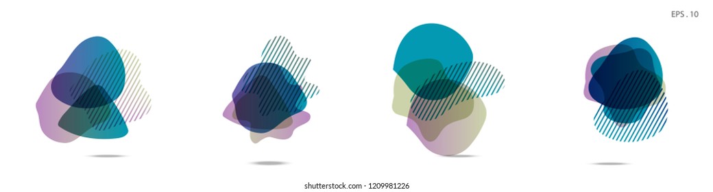Set of abstract modern graphic elements. Dynamical colored forms and line. Gradient abstract banners with flowing liquid shapes. Template for the design of a logo,flyer or presentation. Vector fluid.