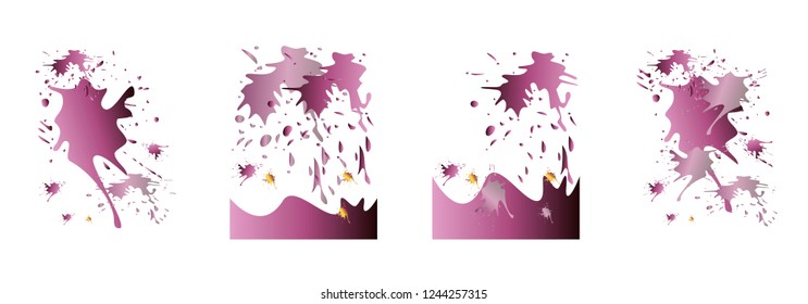 Set of abstract modern graphic elements. Dynamical colored forms and line. Gradient abstract banners with flowing liquid shapes. Template for the design of a logo, flyer or presentation. Vector.