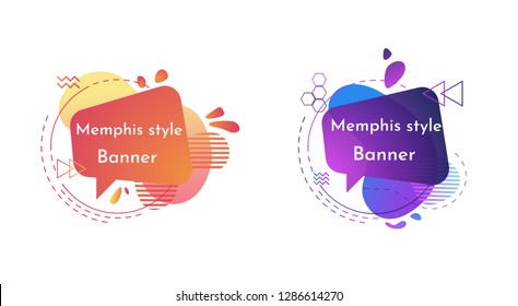Set of abstract modern graphic elements. Fluid organic colorful shapes. Gradient abstract banners with flowing liquid shapes. Template for the design of a logo, flyer or presentation. Vector
