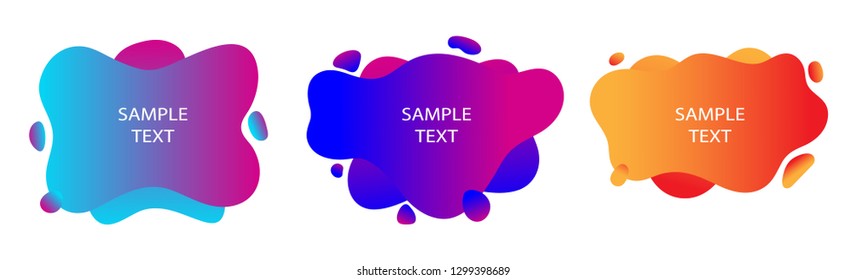 Set of abstract modern graphic elements. Fluid organic colorful shapes. Vector EPS 10.