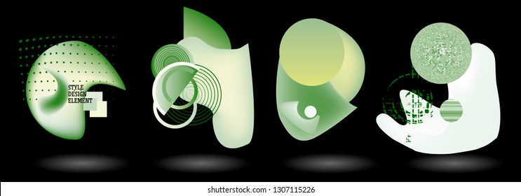 Set of abstract modern graphic elements. Dynamical colored forms and line. Gradient abstract banners with flowing liquid shapes. Template for the design of a logo, flyer or presentation. Vector