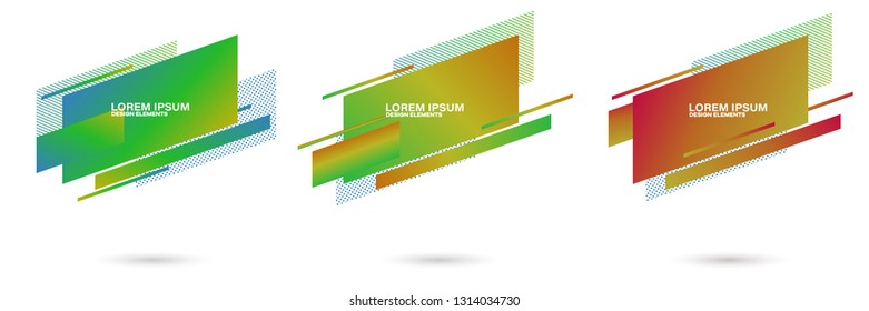 Set of abstract modern graphic elements. Dynamical colored forms and line. Gradient abstract banners with flowing liquid shapes. Template for the design of a logo, flyer or presentation.