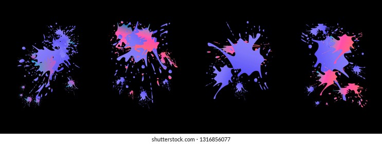Set of abstract modern graphic elements. Dynamical colored forms and line. Gradient abstract banners with flowing liquid shapes. Template for the design of a logo, flyer or presentation. Vector.