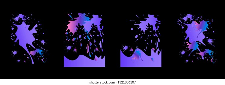 Set of abstract modern graphic elements. Dynamical colored forms and line. Gradient abstract banners with flowing liquid shapes. Template for the design of a logo, flyer or presentation. Vector.