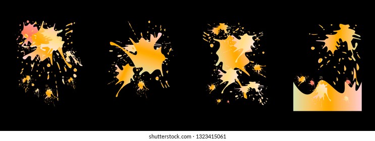 Set of abstract modern graphic elements. Dynamical colored forms and line. Gradient abstract banners with flowing liquid shapes. Template for the design of a logo, flyer or presentation. Vector.