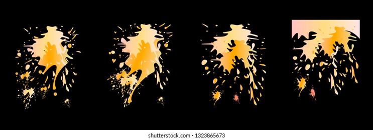 Set of abstract modern graphic elements. Dynamical colored forms and line. Gradient abstract banners with flowing liquid shapes. Template for the design of a logo, flyer or presentation. Vector.