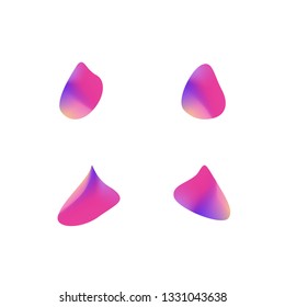 Set of abstract modern graphic elements. Gradient bright shapes in the form of water droplets. Modern abstract colorful vector fluid collection